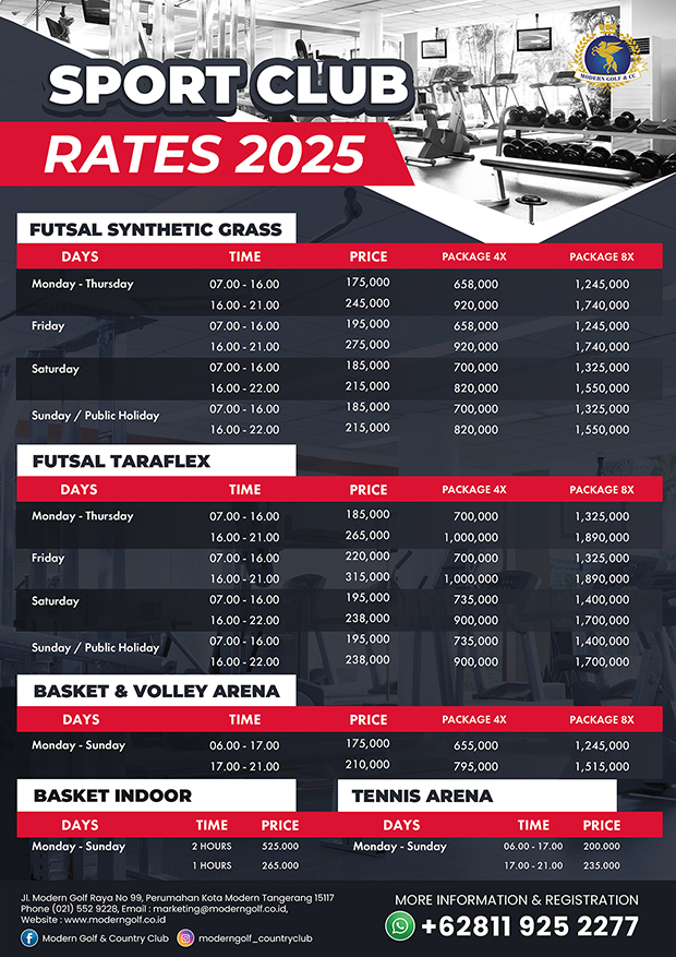 Sport Club Fees & Rates